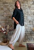 Pia Pillow Cotton Embroidered Tile Classic Shirt Black